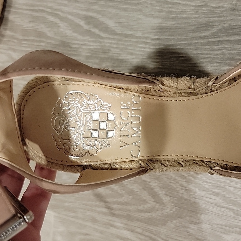 Vince Camuto Meehan Espadrille Wedge Sandals Taupe Size 5.5 - Picture 3 of 10